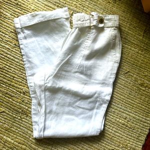Ellen Tracy white linen pant size S